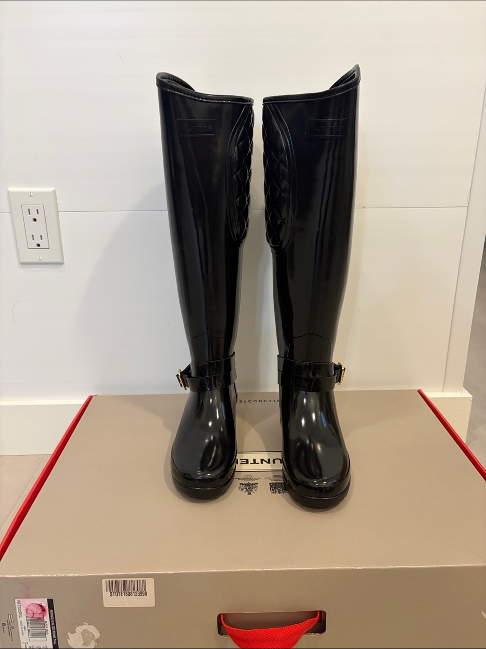 Hunter Black Gloss Tall Women's Rain Boots